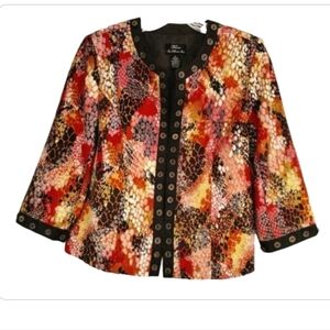 TRENZ by Theresa Renz Silk Blend animal Blazer, Size M